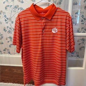 Clemson Orange Striped Men's Polo Shirt